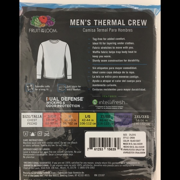 Men's Classic Thermal Underwear Crew Top Size XXL - Picture 4 of 8